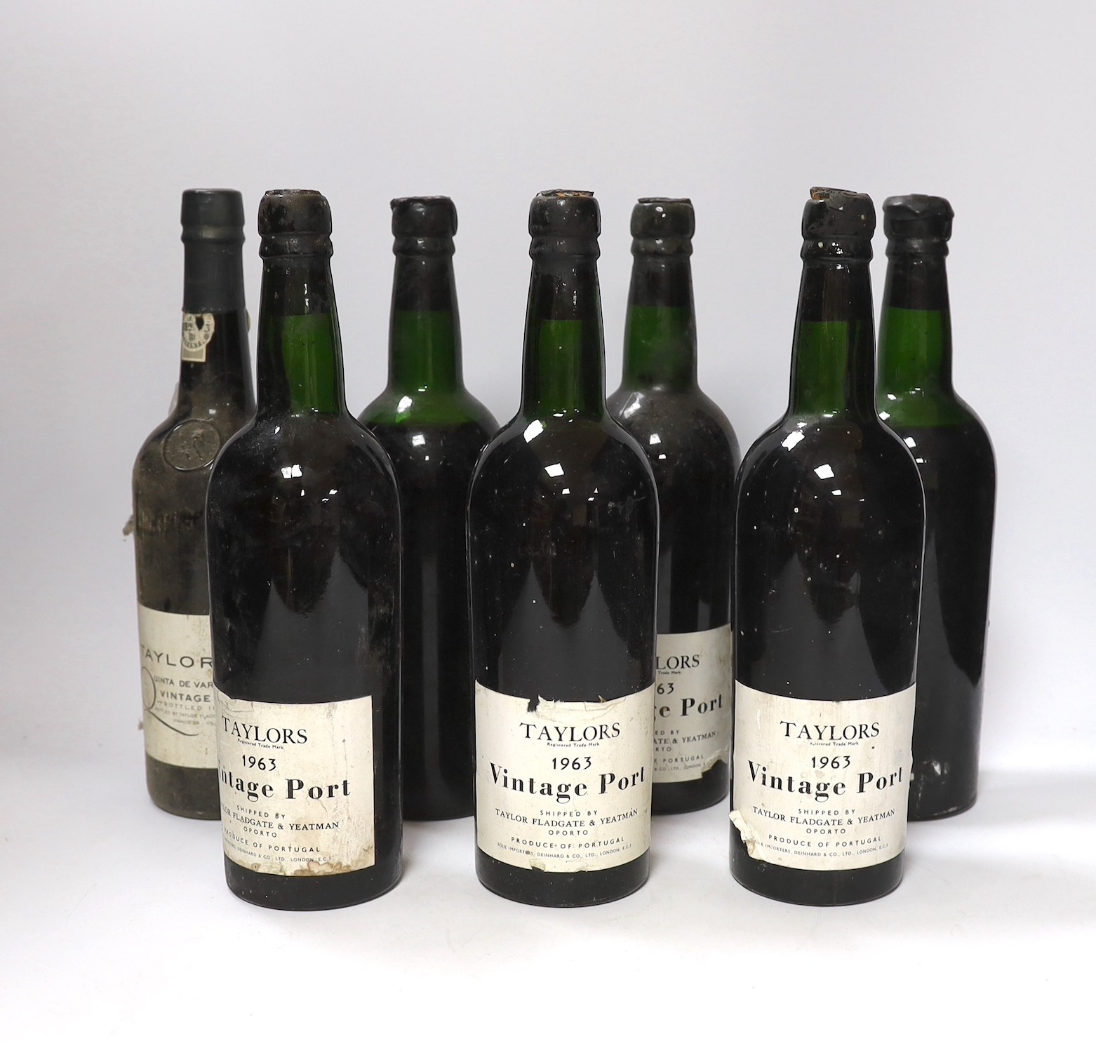 Five bottles of Taylor's 1963 Vintage Port and two other bottles of Port including Taylor's 1988 Vintage.